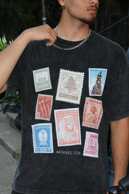 Stamps Graphic Tee – Washed Black