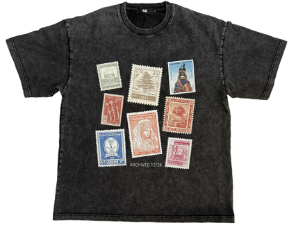 Stamps Graphic Tee – Washed Black