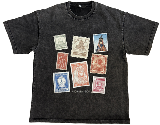 Stamps Graphic Tee – Washed Black